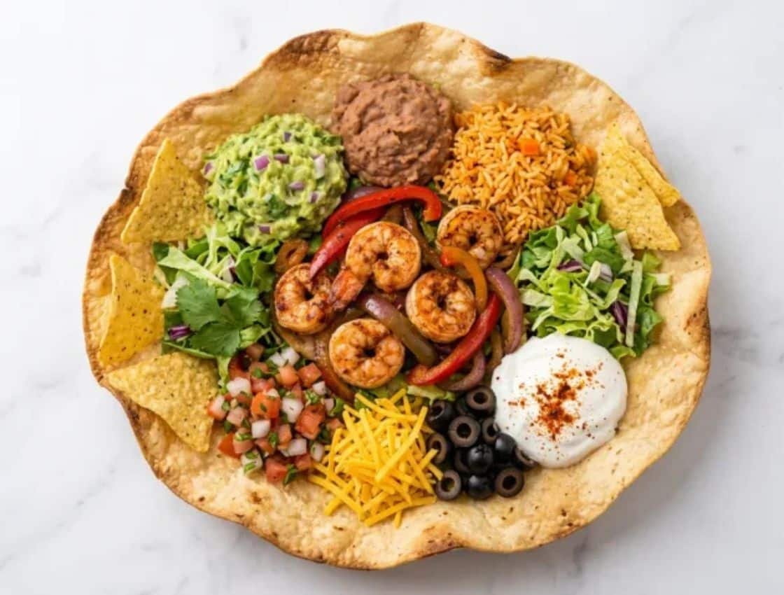 Shrimp Fajita Taco Salad